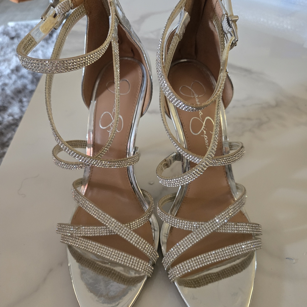 Jessica Simpson Shimmering Silver Heels